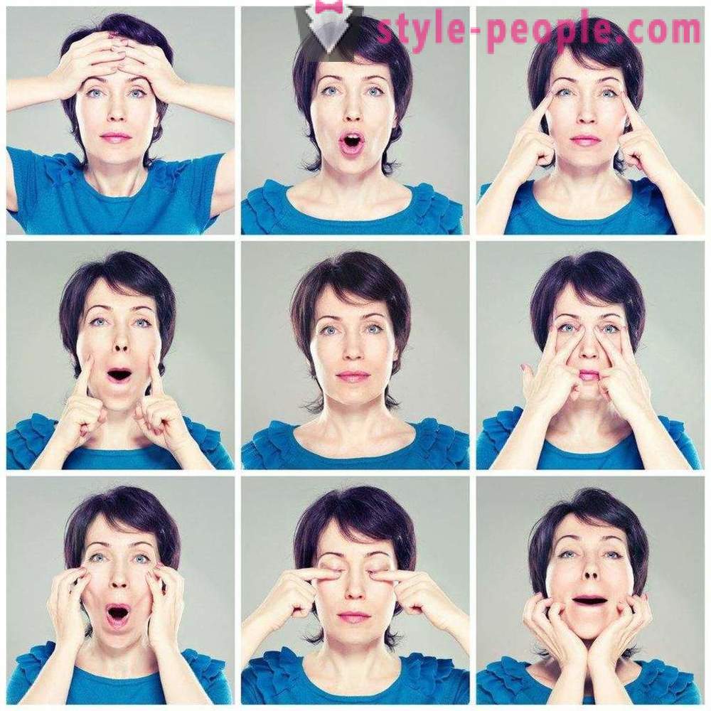 Charge pour les rides du visage: l'efficacité, une série d'exercices pour la prévention du vieillissement cutané