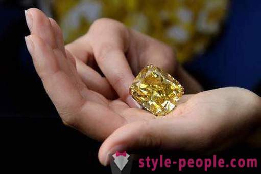 Diamant jaune: propriétés, origine, extraction et faits intéressants