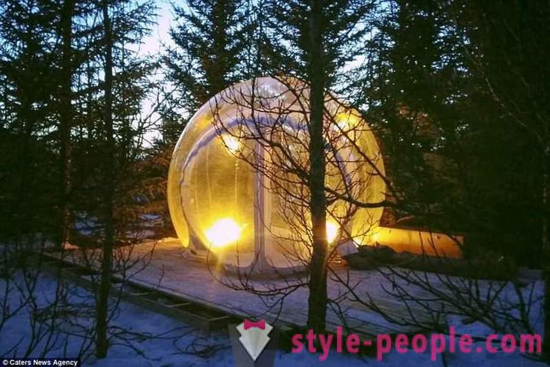Hôtel avec des bulles d'air en Islande