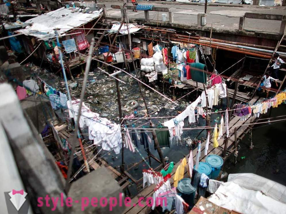 Les bidonvilles de Manille vue plongeante