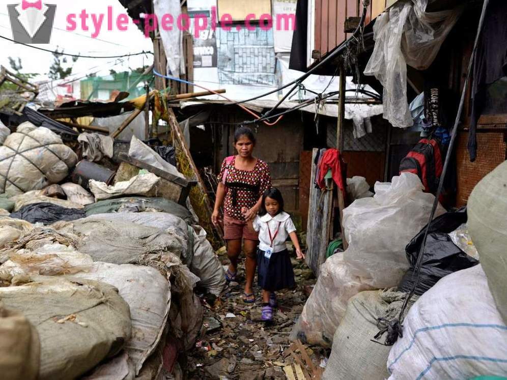 Les bidonvilles de Manille vue plongeante