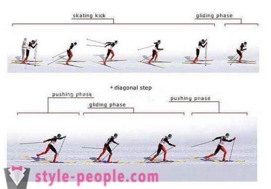 Ski de cours Ridge. Technique de patinage